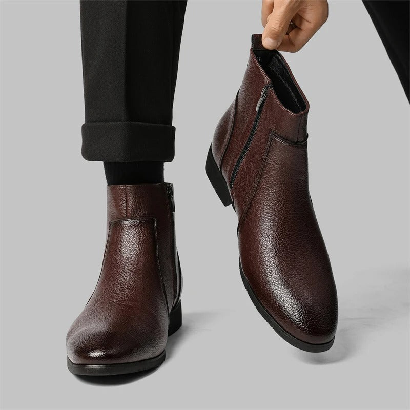 Elliot &amp; Stone Mercer Zip Leather Boots Men&