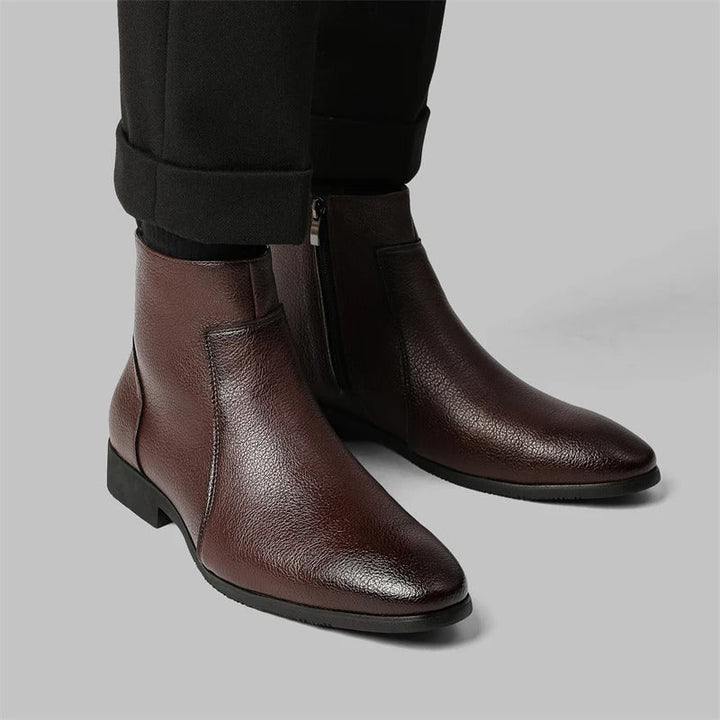 Elliot &amp; Stone Mercer Zip Leather Boots Men&