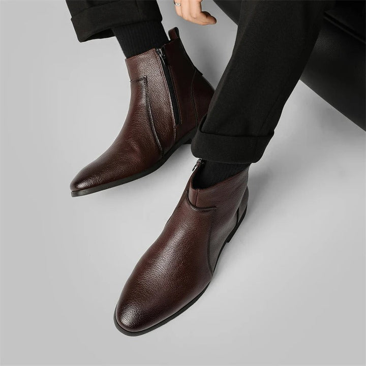 Elliot &amp; Stone Mercer Zip Leather Boots Men&
