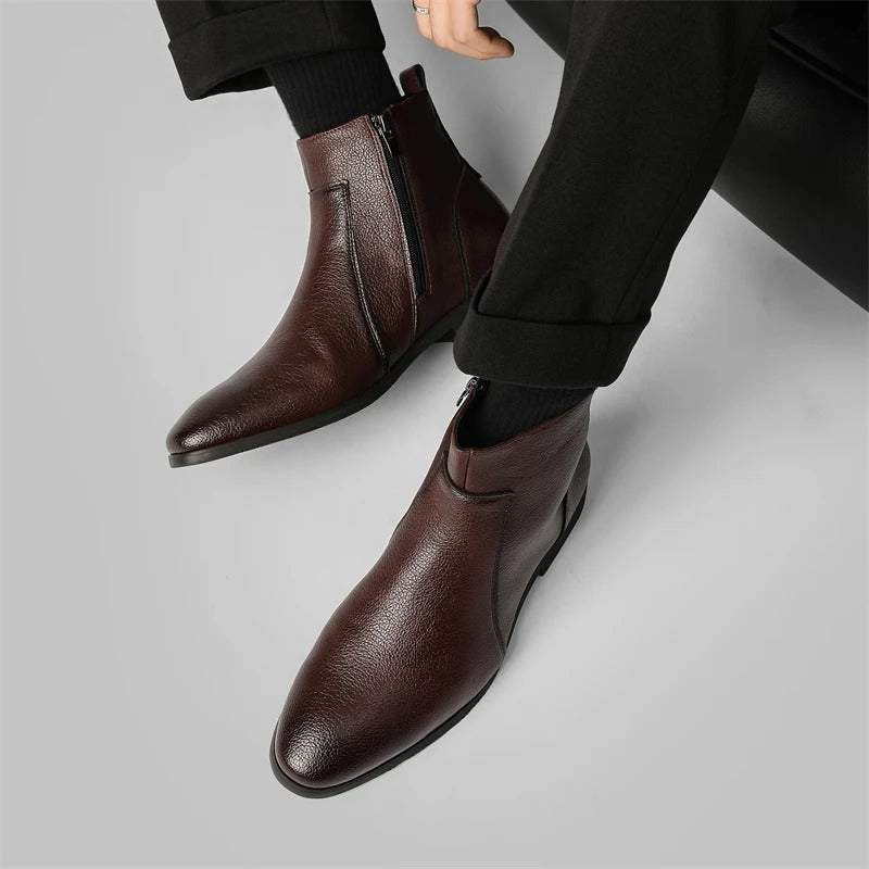 Elliot &amp; Stone Mercer Zip Leather Boots Men&