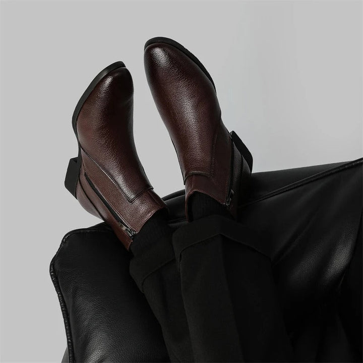 Elliot &amp; Stone Mercer Zip Leather Boots Men&