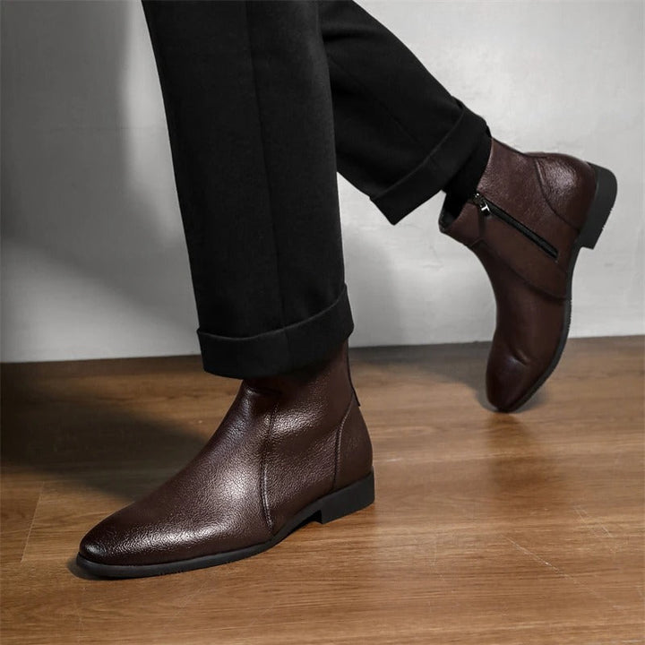 Elliot &amp; Stone Mercer Zip Leather Boots Men&