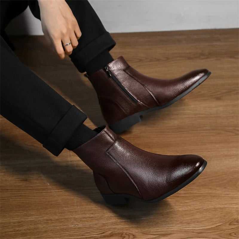 Elliot &amp; Stone Mercer Zip Leather Boots Men&