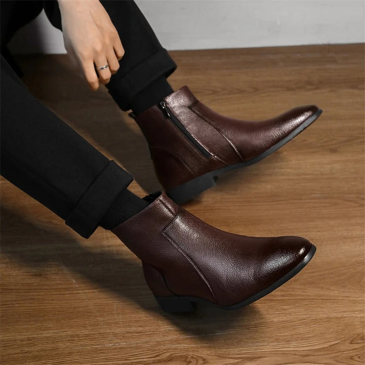Elliot &amp; Stone Mercer Zip Leather Boots Men&