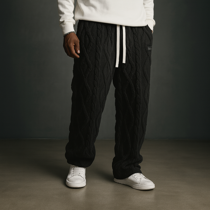 Elliot &amp; Stone Cloud Sweatpants Cable-Knit Fleece Relaxed Fit