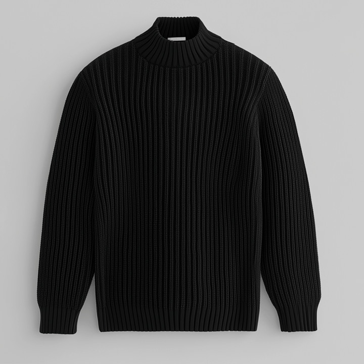 Saint Aurell Frencho Mock Sweater Heavyweight Cotton Ribbed Knit