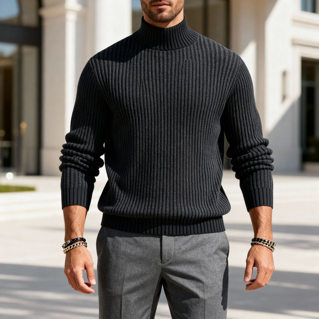 Saint Aurell Frencho Mock Sweater Heavyweight Cotton Ribbed Knit