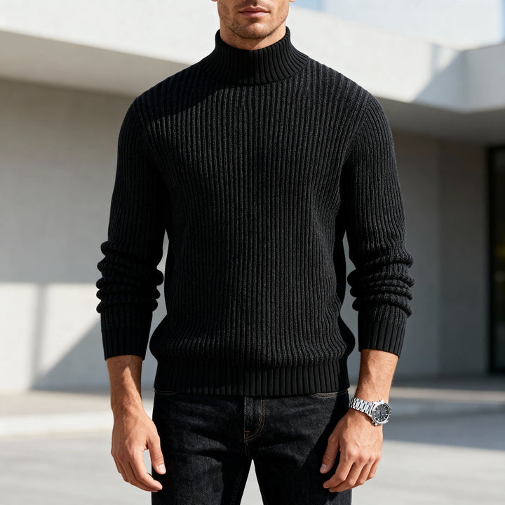 Saint Aurell Frencho Mock Sweater Heavyweight Cotton Ribbed Knit