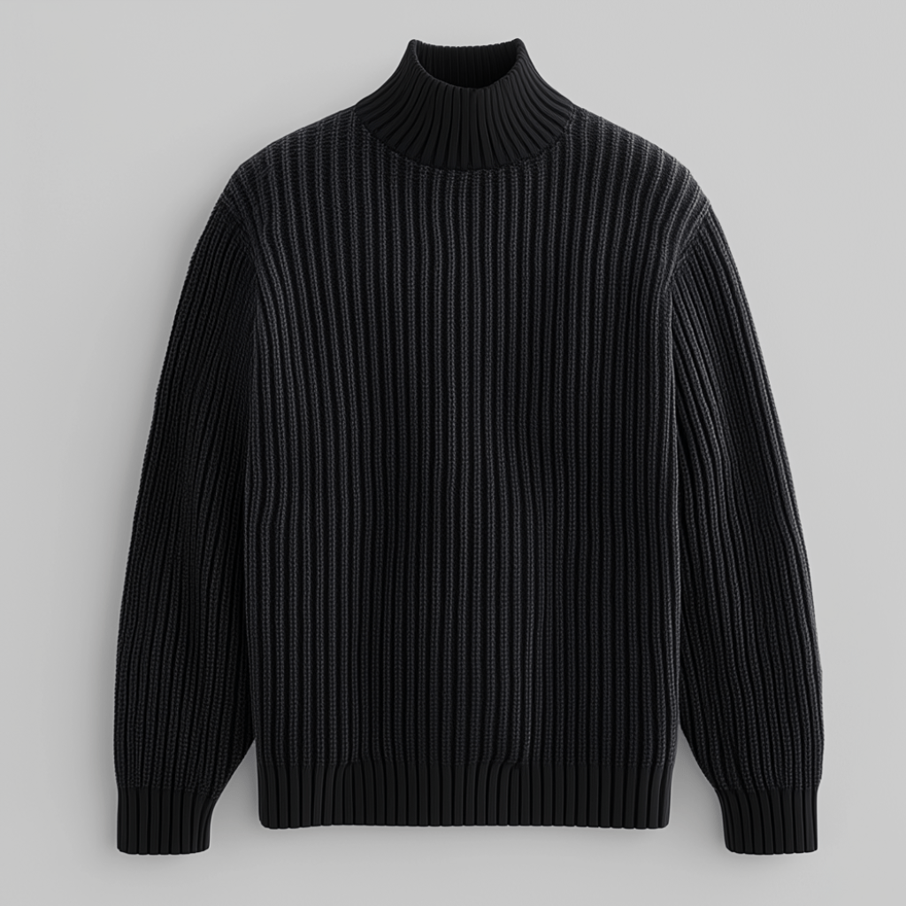 Saint Aurell Frencho Mock Sweater Heavyweight Cotton Ribbed Knit
