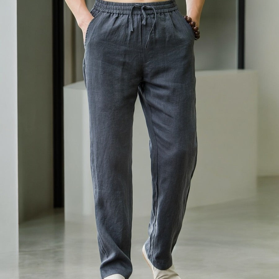 Elliot &amp; Stone Palmara Linen Pants Relaxed Fit Elastic Waistband
