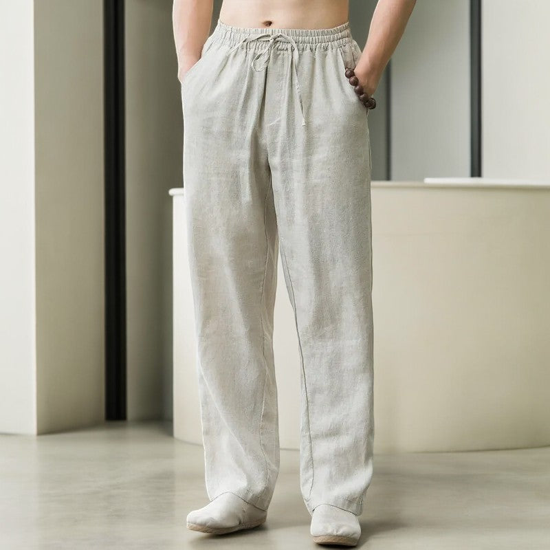 Elliot & Stone Palmara Linen Pants Relaxed Fit Elastic Waistband
