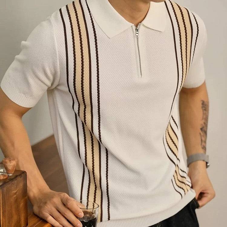 Saint Aurell Portello Zip Polo Cotton Knit