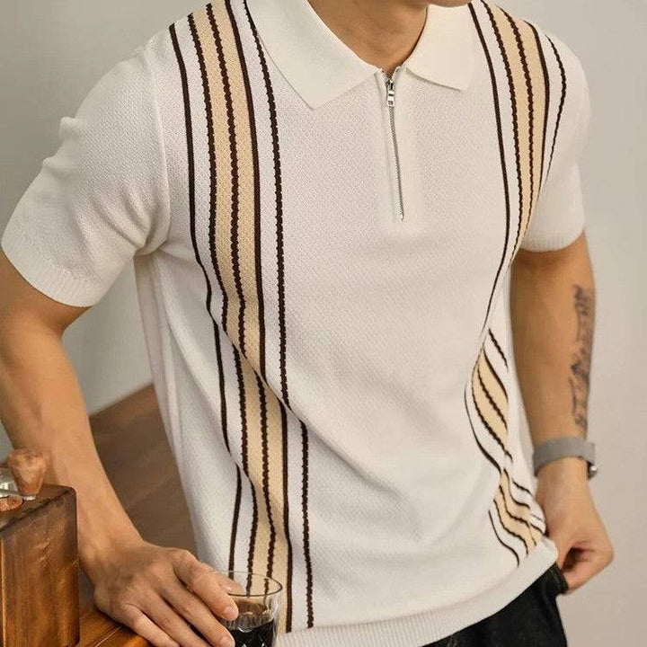 Saint Aurell Portello Zip Polo Cotton Knit