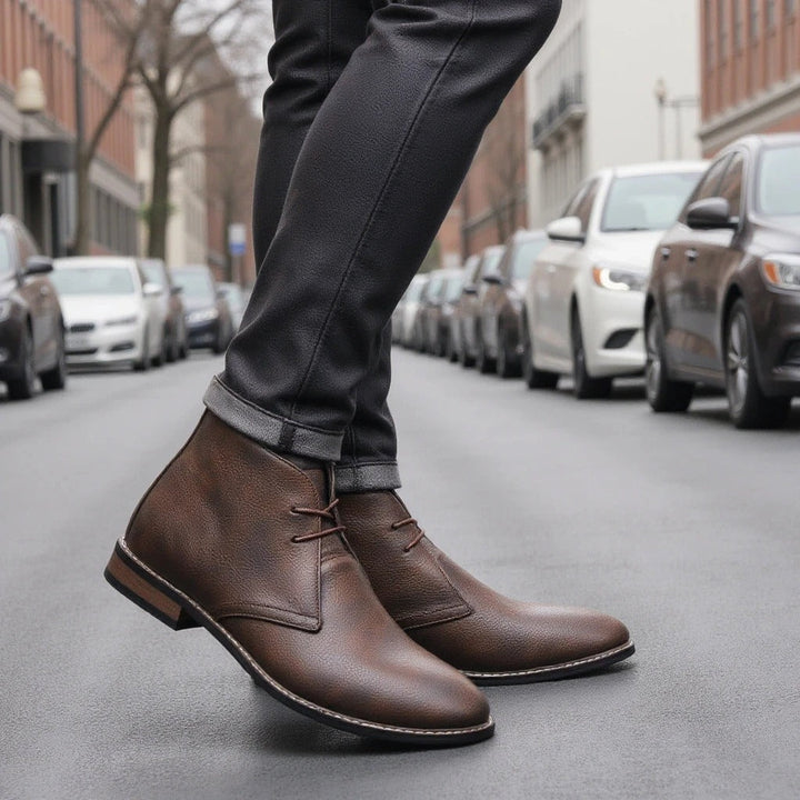 Saint Aurell Blackthorn Leather Boot Rugged Cowhide Dark Brown