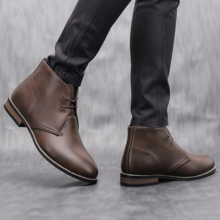 Saint Aurell Blackthorn Leather Boot Rugged Cowhide Dark Brown