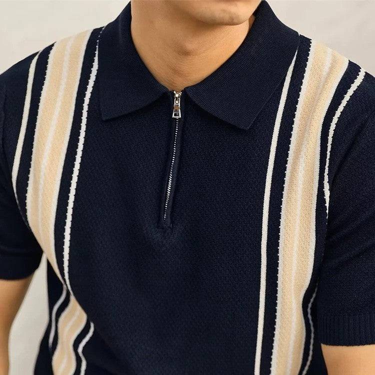 Saint Aurell Portello Zip Polo Cotton Knit