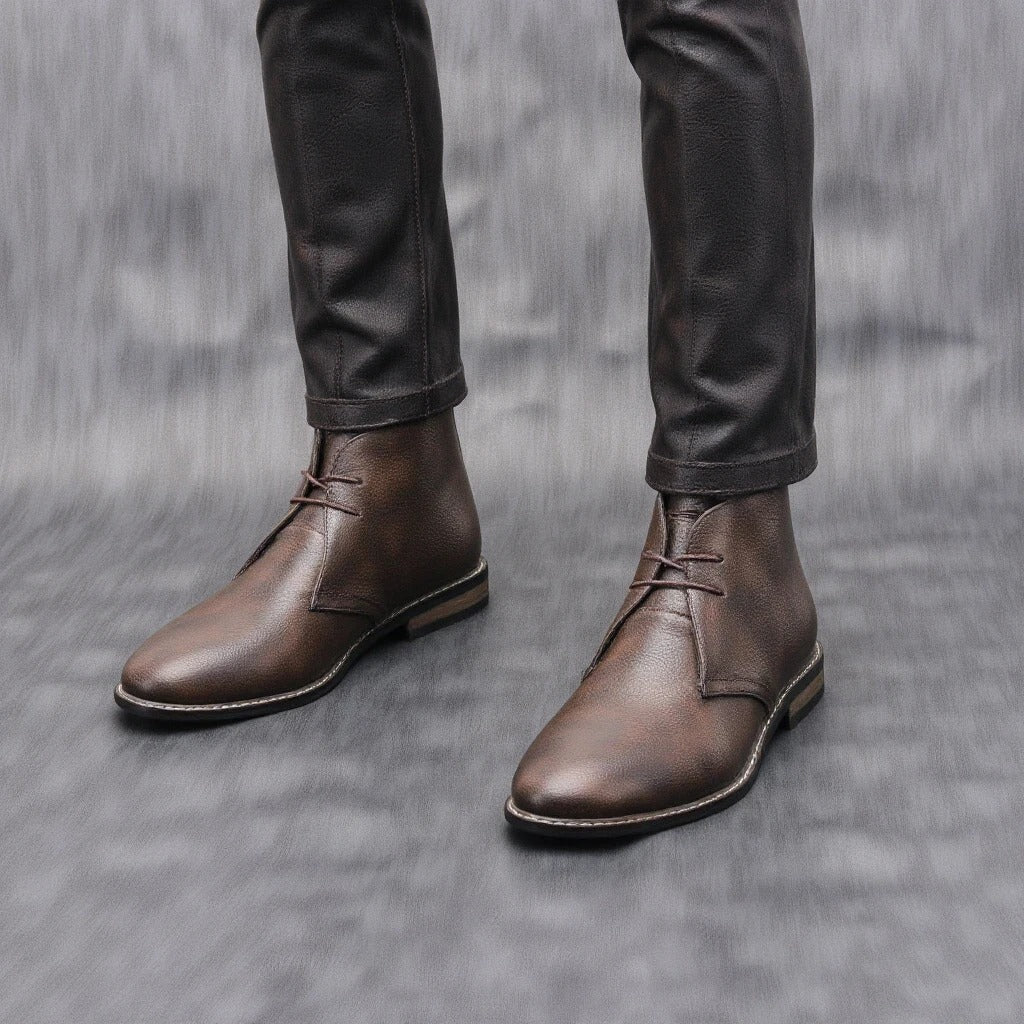 Saint Aurell Blackthorn Leather Boot Rugged Cowhide Dark Brown