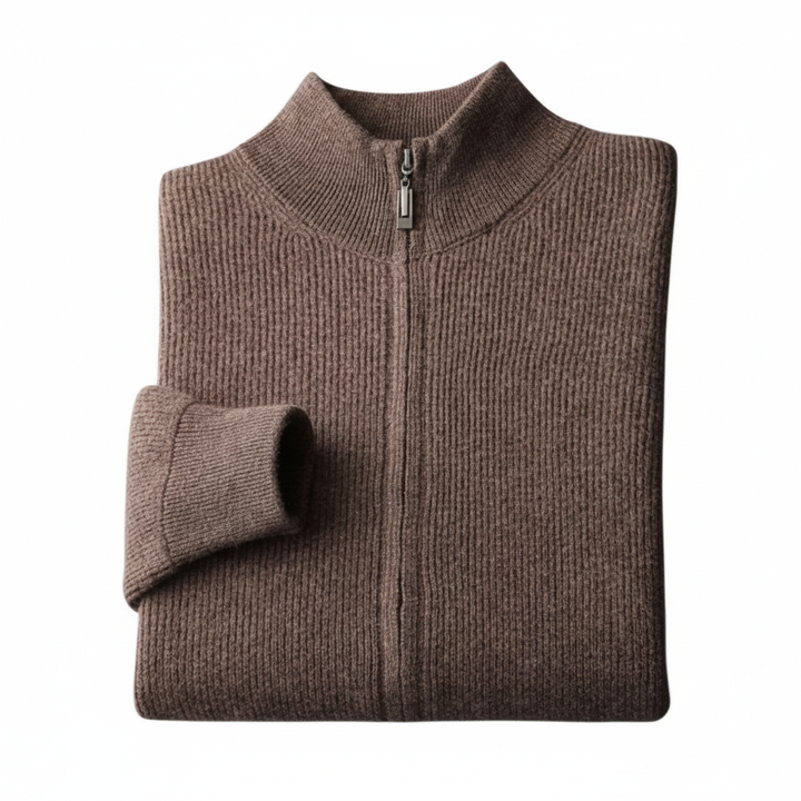 Saint Aurell Whitford Cashmere Full Zip Knit Sweater