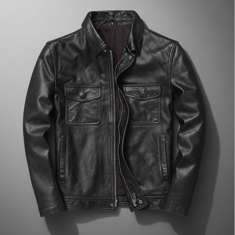 Saint Aurell Frontier Leather Field Jacket Structured Fit