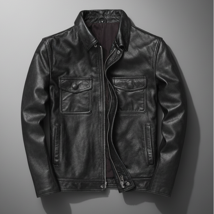 Saint Aurell Frontier Leather Field Jacket Structured Fit