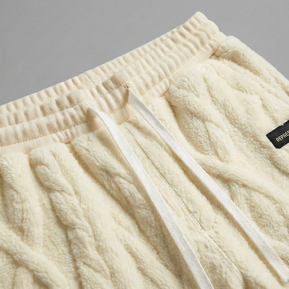Elliot & Stone Cloud Sweatpants Cable-Knit Fleece Relaxed Fit