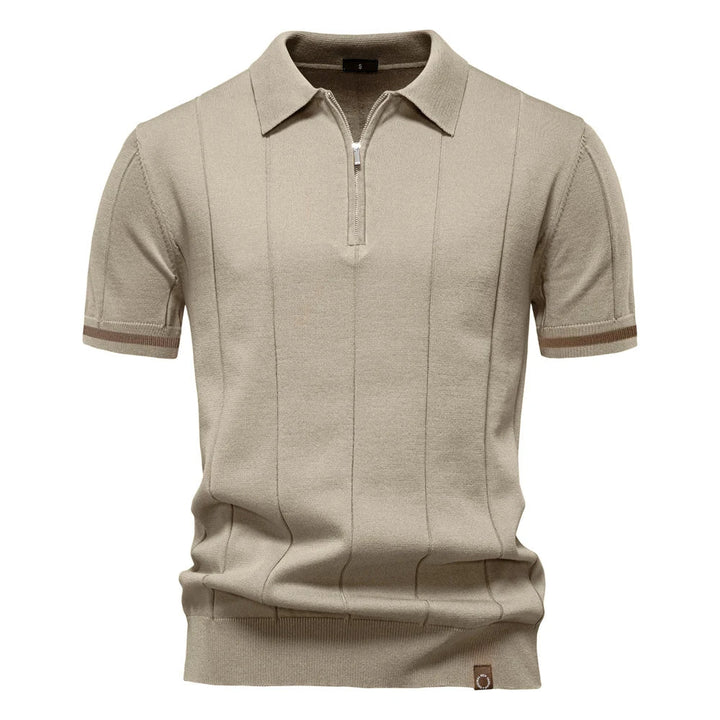 Saint Aurell Monza Knit Polo Shirt Quarter-Zip Cotton