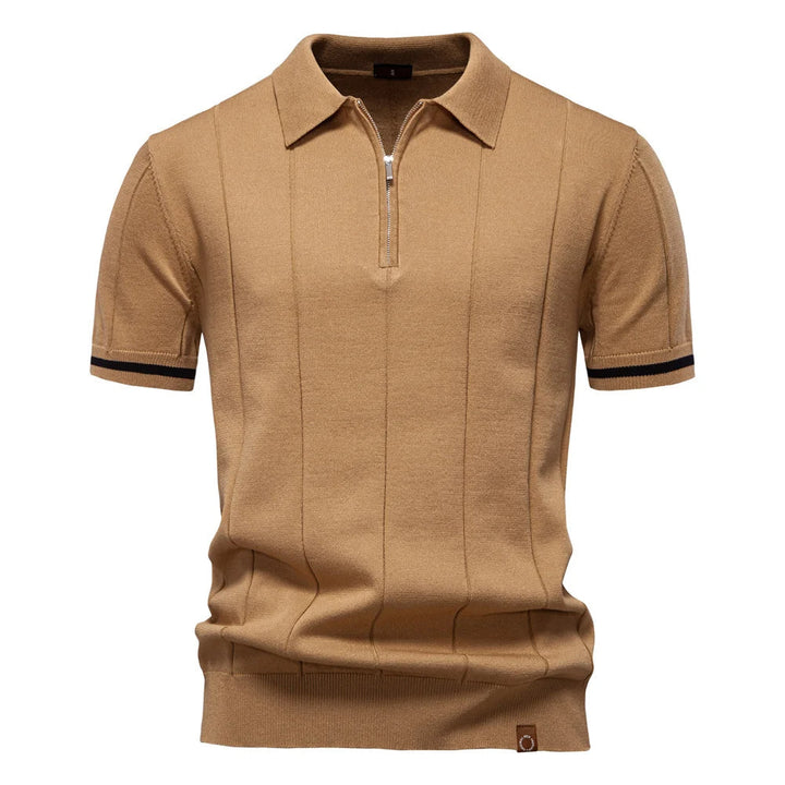 Saint Aurell Monza Knit Polo Shirt Quarter-Zip Cotton