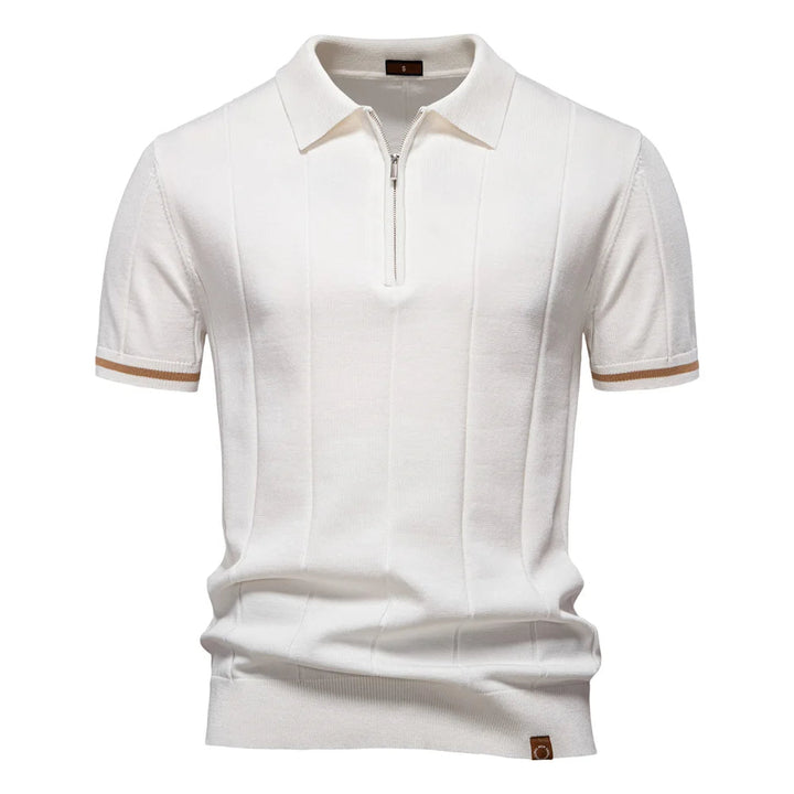 Saint Aurell Monza Knit Polo Shirt Quarter-Zip Cotton