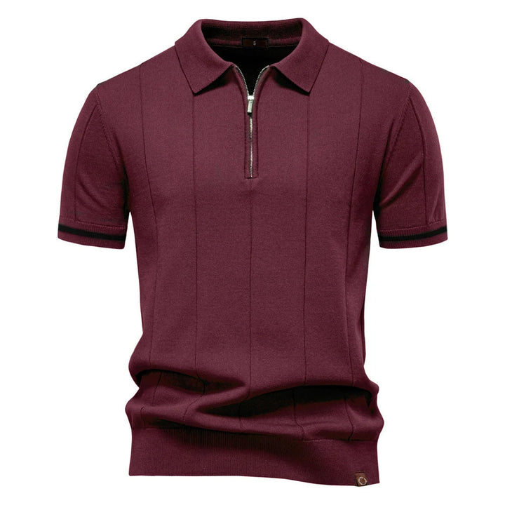 Saint Aurell Monza Knit Polo Shirt Quarter-Zip Cotton