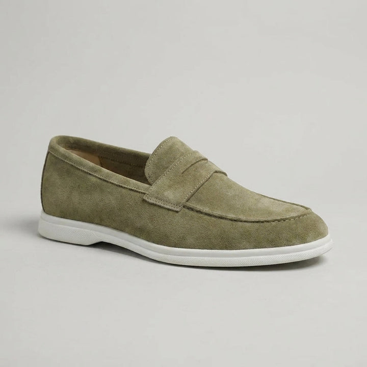 Elliot &amp; Stone Mayfair Suede Penny Loafers Lightweight Cushioned
