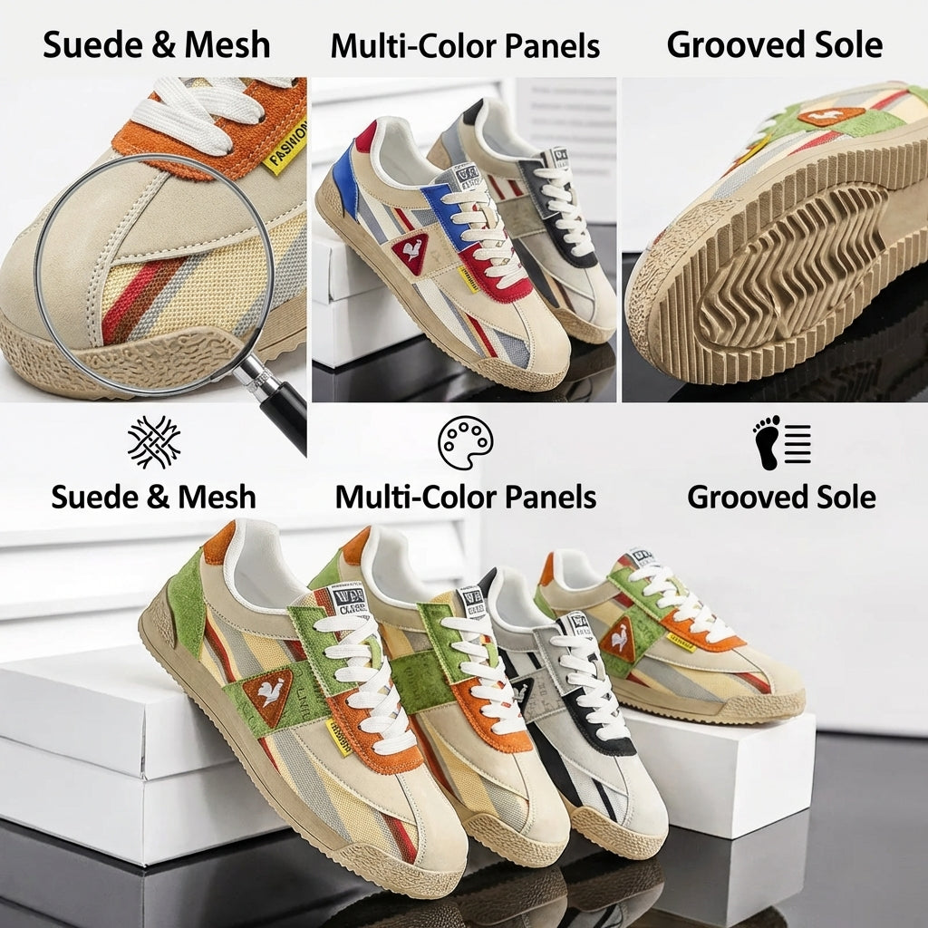 Elliot &amp; Stone Jensen Retro Sneakers Suede Mesh Low Top