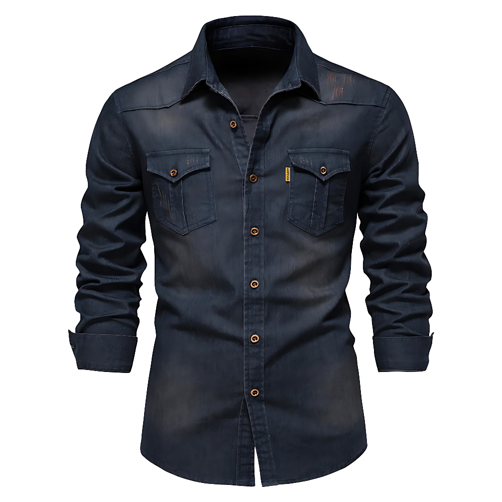 Saint Aurell AdaptiveFit Cotton Denim Shirt Slim Fit Long Sleeve