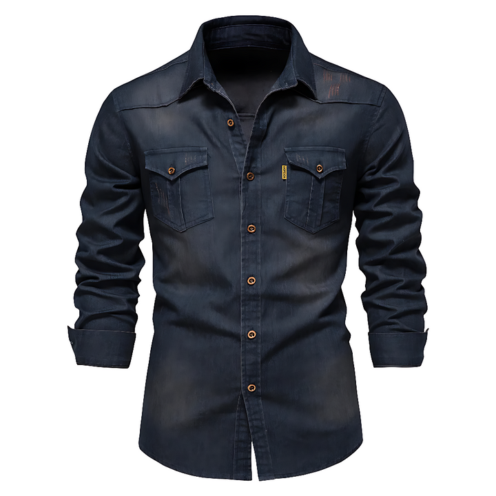 Saint Aurell AdaptiveFit Cotton Denim Shirt Slim Fit Long Sleeve