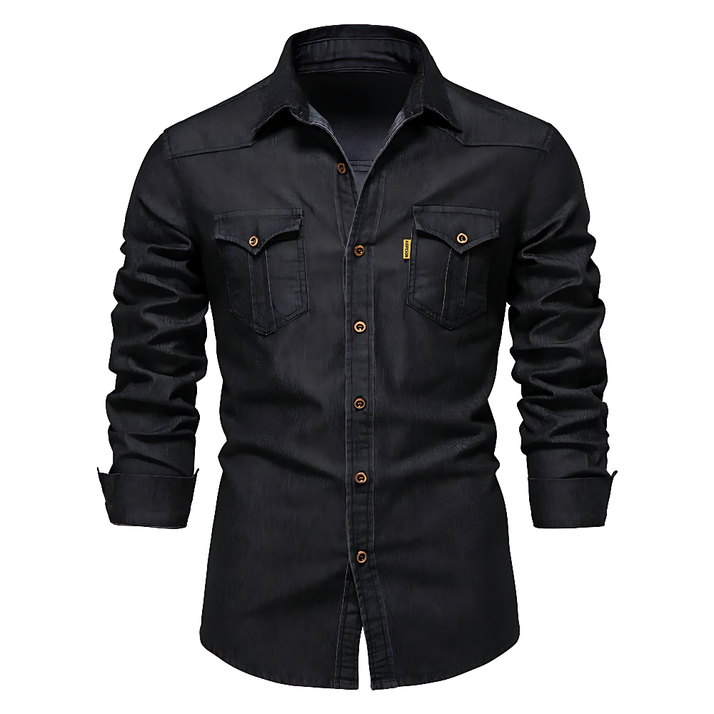 Saint Aurell AdaptiveFit Cotton Denim Shirt Slim Fit Long Sleeve