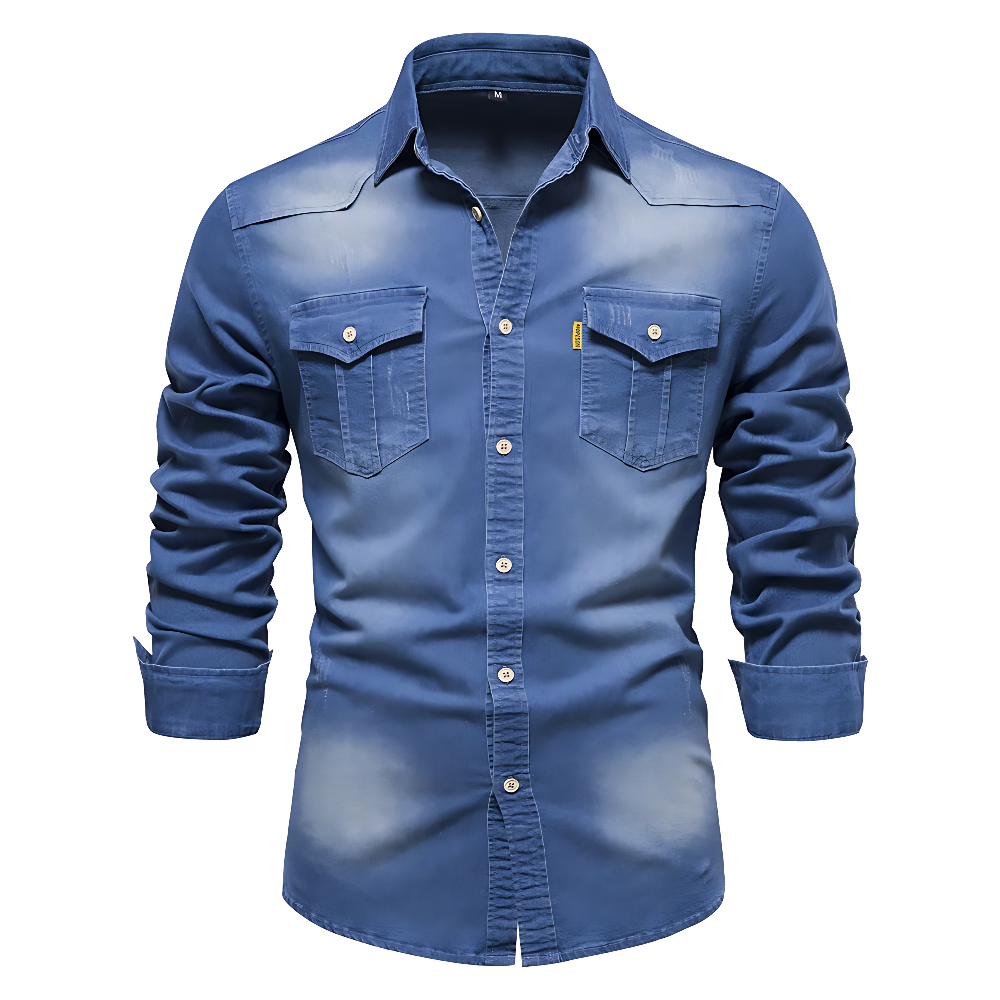 Saint Aurell AdaptiveFit Cotton Denim Shirt Slim Fit Long Sleeve
