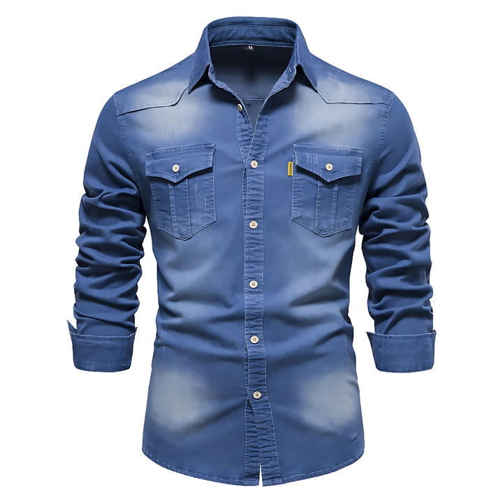 Saint Aurell AdaptiveFit Cotton Denim Shirt Slim Fit Long Sleeve