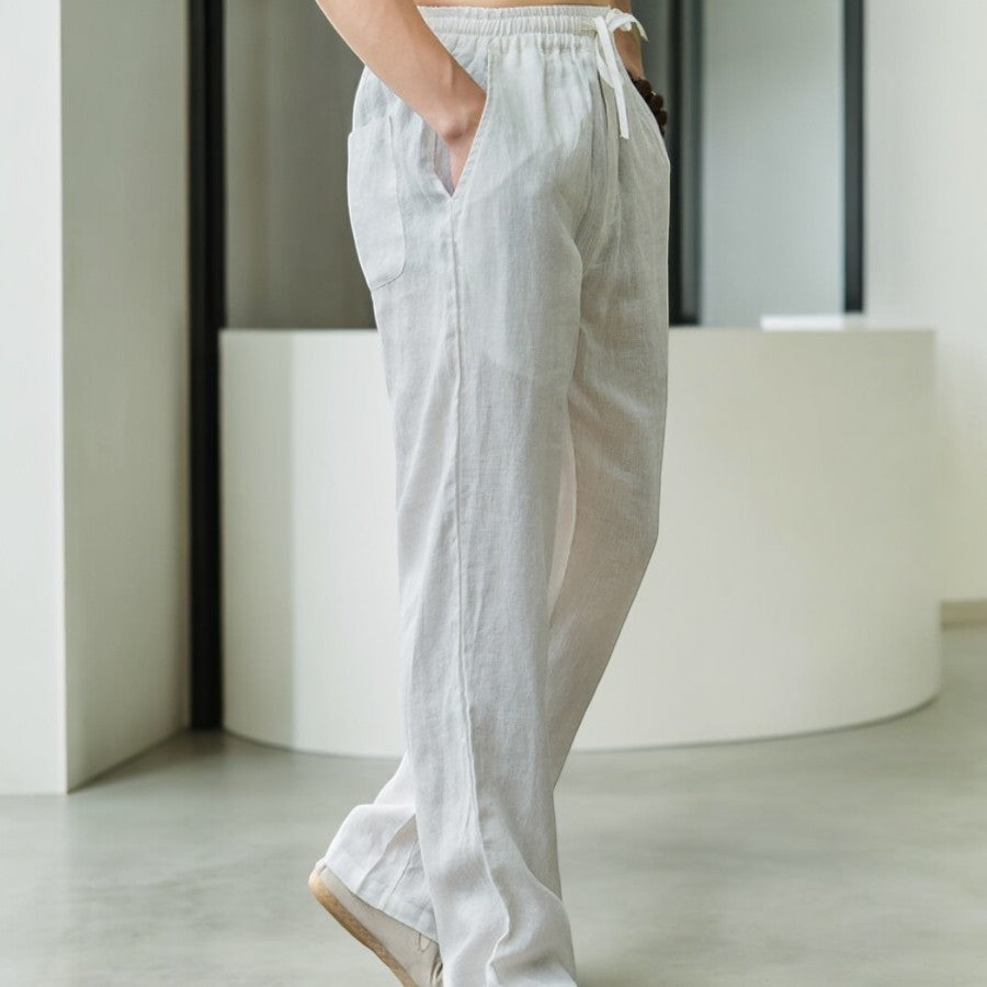 Elliot &amp; Stone Palmara Linen Pants Relaxed Fit Elastic Waistband