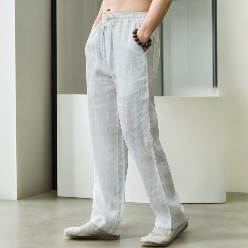 Elliot &amp; Stone Palmara Linen Pants Relaxed Fit Elastic Waistband