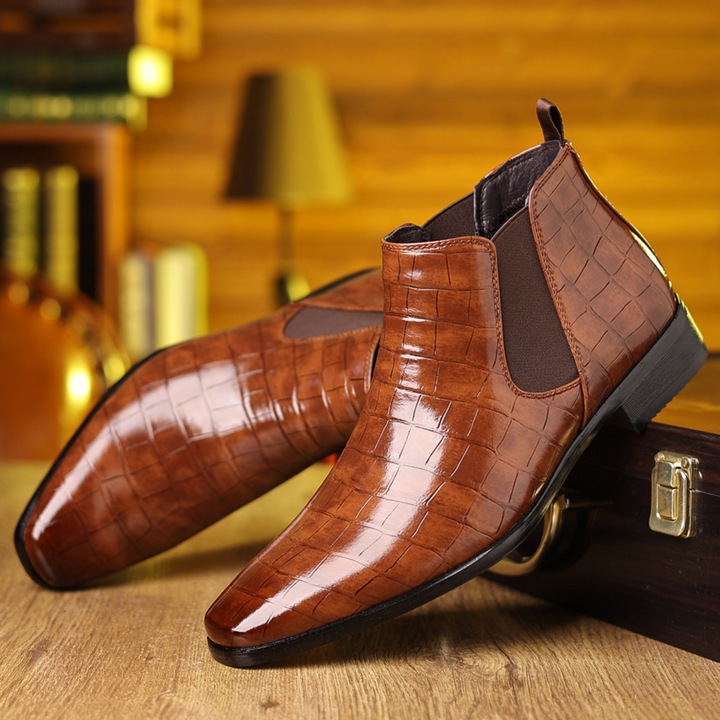 Elliot &amp; Stone Luxe Croc Chelsea Boots