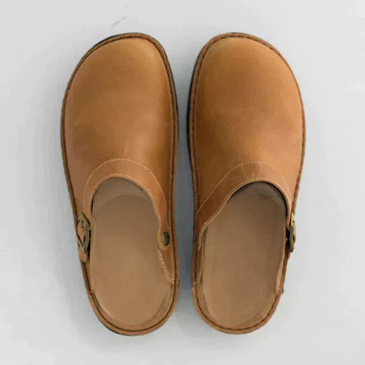 Elliot &amp; Stone Orthopedic Leather Clogs Non-Slip Breathable Casual Shoes